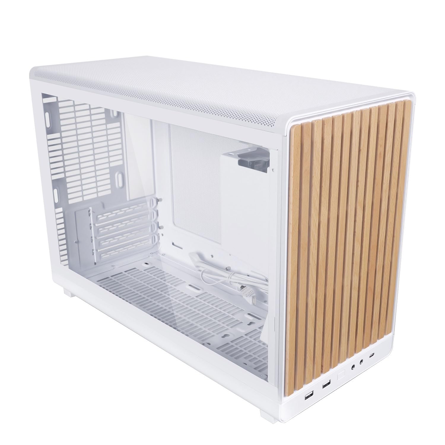 Amazon | LIANLI コンパクトPCケース A3-mATX-WDG White 木製フロント